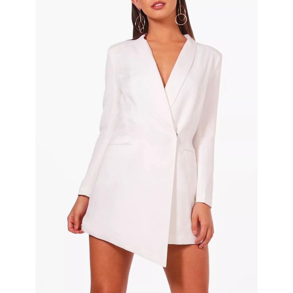 Boohoo Asymmetric Blazer Petite Dress